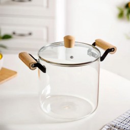 WOODEN HANDLE DOUBLE 5.5L POT